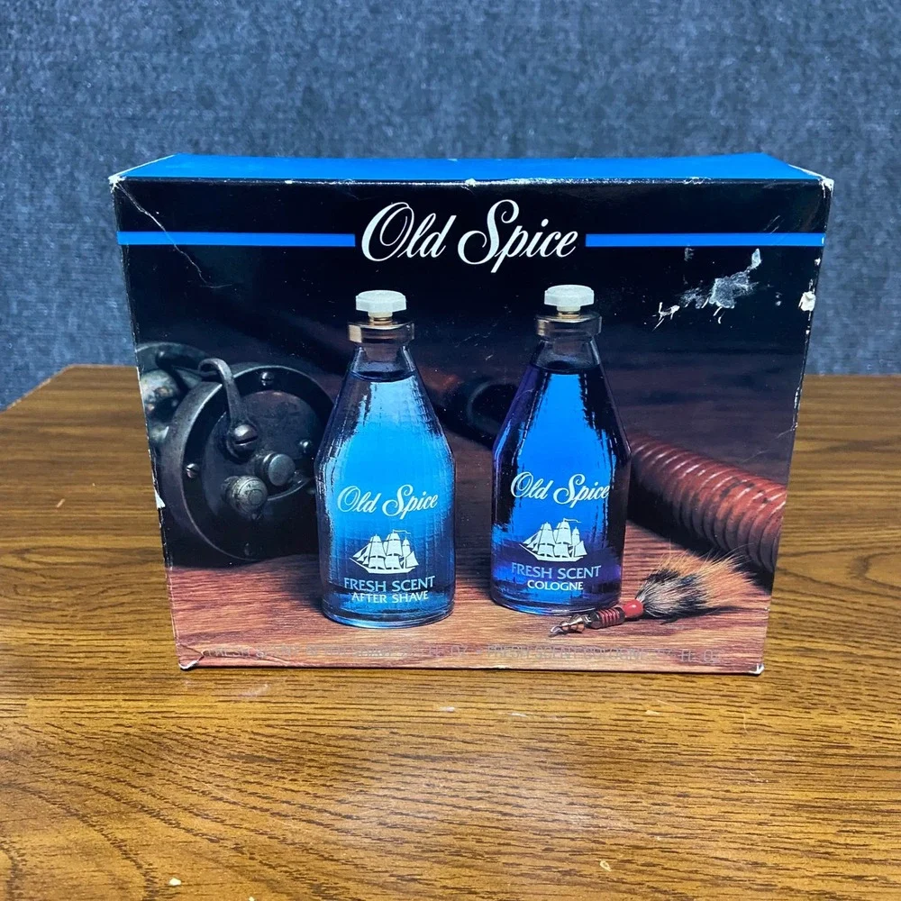 Vintage 1989 Old Spice Fresh Scent After Shave Cologne Gift Set 5 oz total NOS